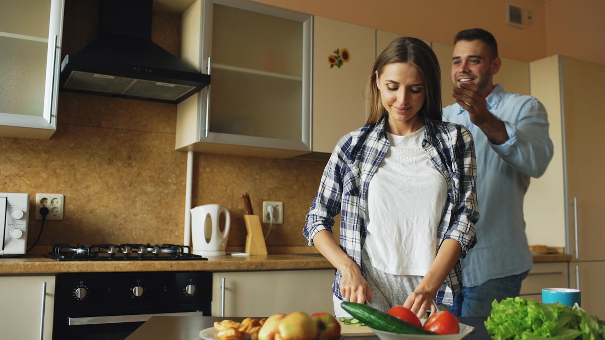 Man preparing healthy meal with fresh ingredients